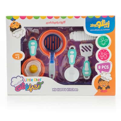 بسته اسباب بازی نیم ست آشپزباشی (آشپز خونه ی شاد من)،(8عددی،باجعبه)