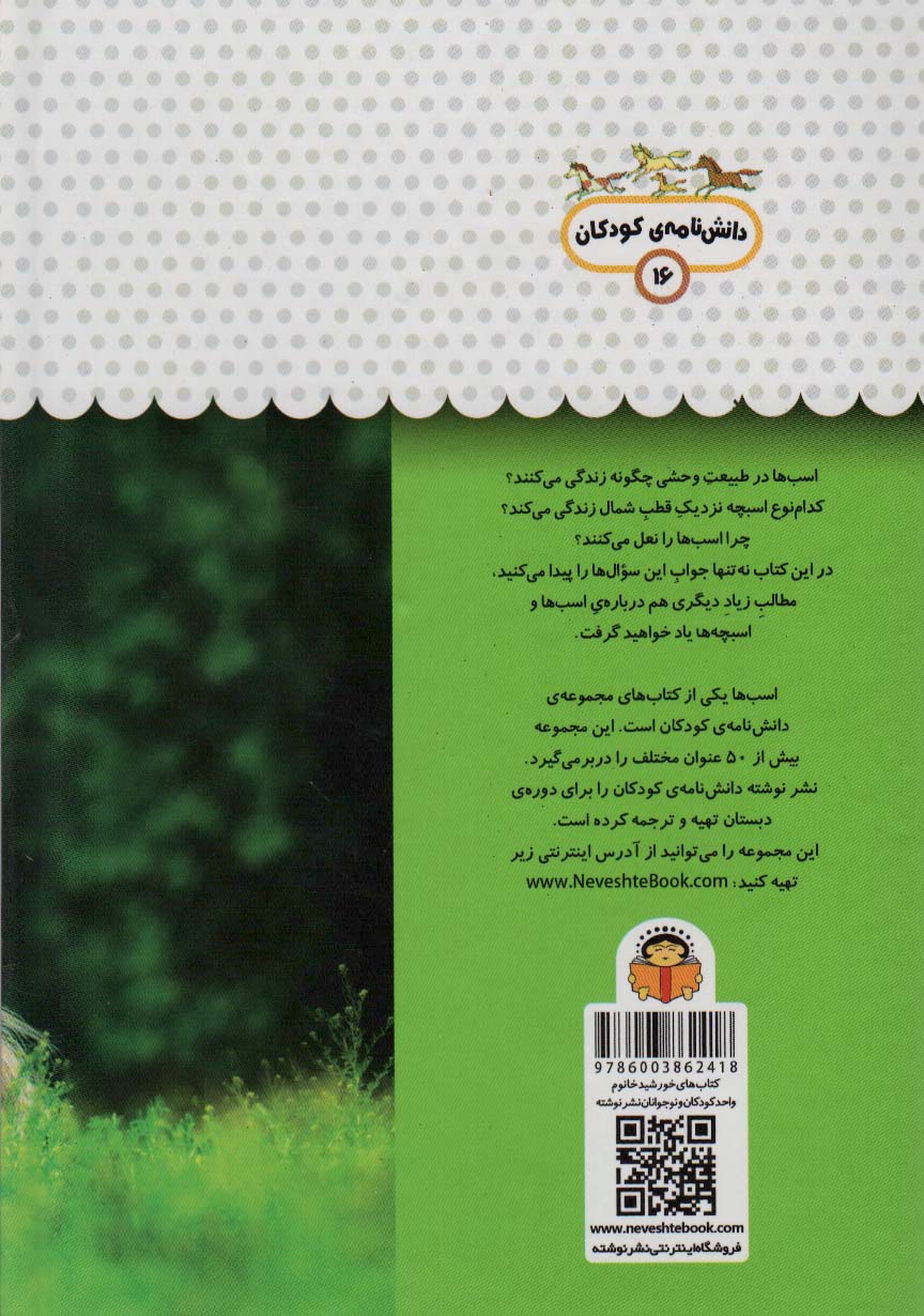 یک فنجان دانستنی درباره ی اسب ها (دانش نامه ی کودکان16)،(گلاسه)