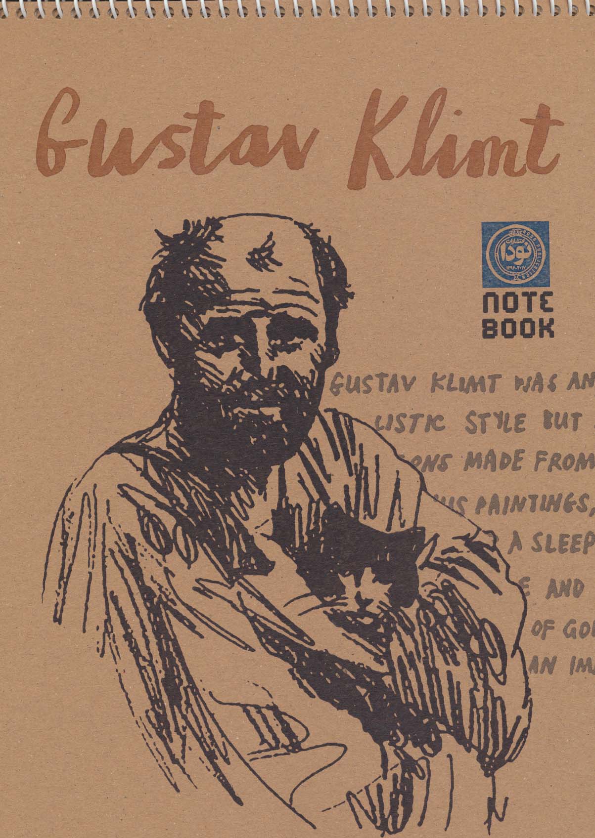 دفتر طراحی A4 (GUSTAV KLIMT:گوستاو کلیمت)،(کد 56)،(سیمی)