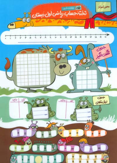 پوستر وایت بردی تخته حساب ریاضی اول دبستان/آموزش ساعت A4 (گلاسه)