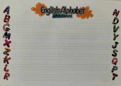 پوستر وایت بردی ENGLISH ALPHABET:حروف انگلیسی A3 (گلاسه)