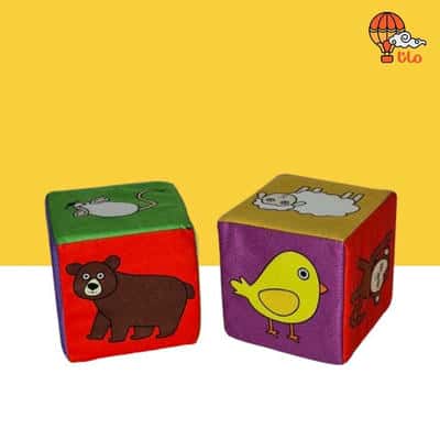 کتاب پارچه ای جانوران (مکعب 2تایی)