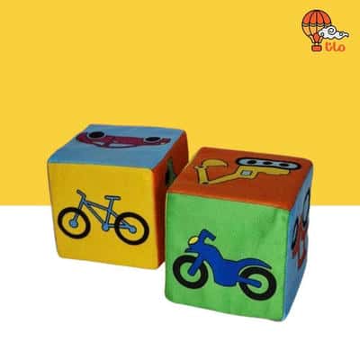 کتاب پارچه ای وسایل نقلیه (مکعب 2تایی)