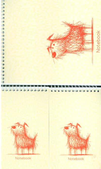 دفترچه فانتزی طرح سگ خط خطی،کد 1244 (3جلدی،سیمی)