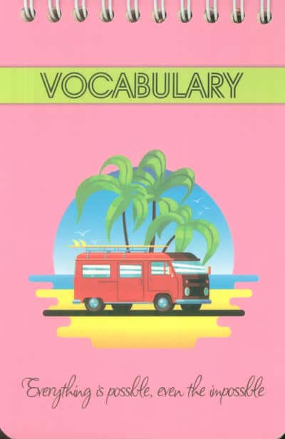 دفترچه لغت A6 (VOCABULARY،چند طرح)،(سیمی)