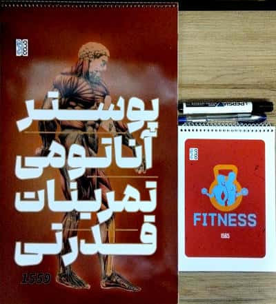 پوستر آناتومی تمرینات قدرتی (همراه با ماژیک،خودکار،دفترچه برنامه ریزی)،(سیمی)
