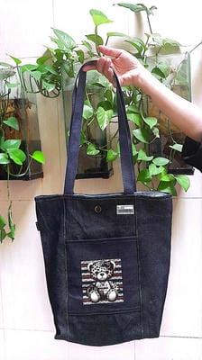 کیف پارچه ای جیب دار 35*38 جین جوی (کد X-02)