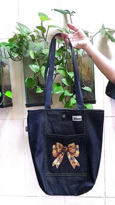 کیف پارچه ای جیب دار 35*38 جین جوی (کد P-03)