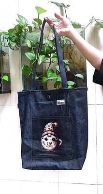 کیف پارچه ای جیب دار 35*38 جین جوی (کد X-13)