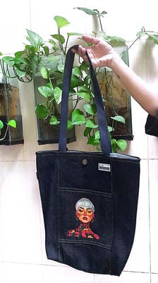 کیف پارچه ای جیب دار 35*38 جین جوی (کد G-19)