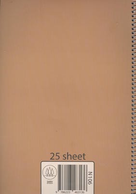 دفتر نت 5 خط 25 برگ (کد N106)،(سیمی)